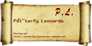 Péterfy Leonarda névjegykártya